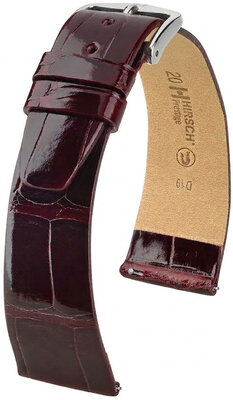 Kožený remienok Hirsch Prestige 02307160-2, červený, aligátoria koža, Quick Release