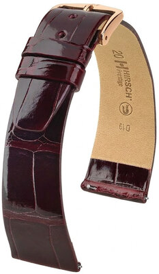 Kožený remienok Hirsch Prestige 02307160-7, červený, aligátoria koža, Quick Release