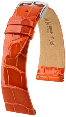 Kožený remienok Hirsch Prestige 02307177-2, oranžový, aligátoria koža, Quick Release
