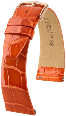 Kožený remienok Hirsch Prestige 02307177-7, oranžový, aligátoria koža, Quick Release