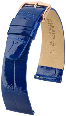 Kožený remienok Hirsch Prestige 02307182-7, modrý, aligátoria koža, Quick Release