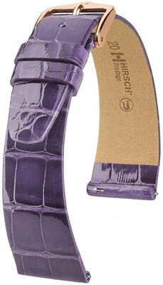 Kožený remienok Hirsch Prestige 02307184-7, fialový, aligátoria koža, Quick Release