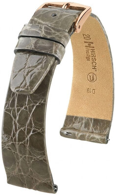 Kožený remienok Hirsch Prestige 02308130-7, šedý, krokodília koža, Quick Release