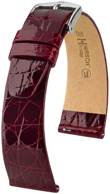 Kožený remienok Hirsch Prestige 02308160-2, červený, krokodília koža, Quick Release