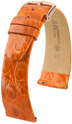 Kožený remienok Hirsch Prestige 02308176-7, oranžový, krokodília koža, Quick Release