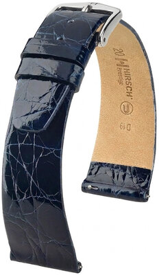 Kožený remienok Hirsch Prestige 02308180-2, modrý, krokodília koža, Quick Release