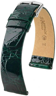 Kožený remienok Hirsch Prestige L 02208040-2, zelený, krokodíla koža, dĺžka L, Quick Release