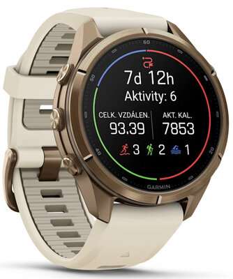 Garmin Fenix 9 Pro AMOLED 43mm, Autumn Gold Titanium Cream/French Gray