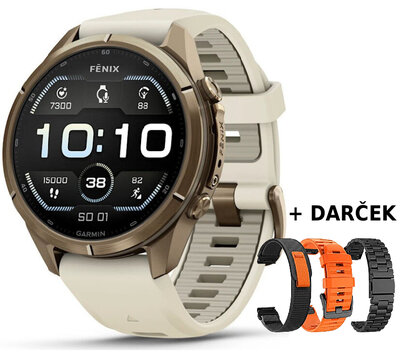 Garmin Fenix 9 Pro AMOLED 43mm, Autumn Gold Titanium Cream/French Gray