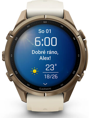 Garmin Fenix 9 Pro AMOLED 43mm, Autumn Gold Titanium Cream/French Gray
