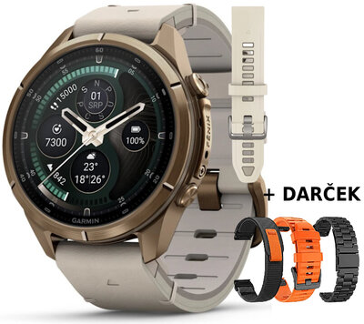 Garmin Fenix 9 Pro AMOLED 43mm, inReach, Autumn Gold Titanium/Bone (Premium) (+ náhradný remienok)