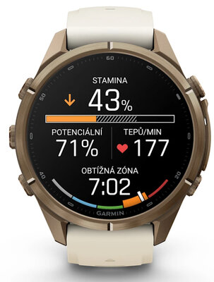 Garmin Fenix 9 Pro AMOLED 43mm, inReach, Autumn Gold Titanium Cream/French Gray