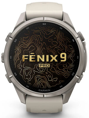 (SK) Garmin Fenix 9 Pro AMOLED 43mm, inReach, Titanium Fog Gray/Dark Sandstone