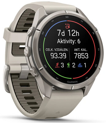 (SK) Garmin Fenix 9 Pro AMOLED 43mm, inReach, Titanium Fog Gray/Dark Sandstone