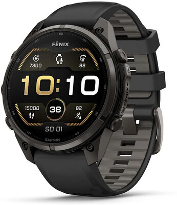 Garmin Fenix 9 Pro AMOLED 47mm, Carbon Gray DLC Titanium Black/Pebble Gray