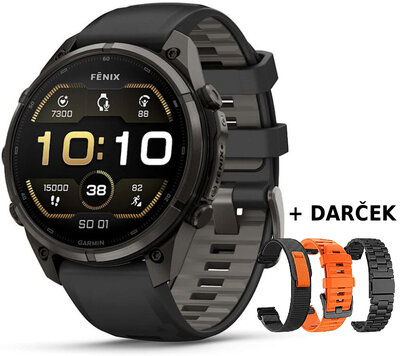 Garmin Fenix 9 Pro AMOLED 47mm, Carbon Gray DLC Titanium Black/Pebble Gray