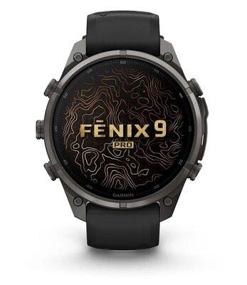 Garmin Fenix 9 Pro AMOLED 47mm, Carbon Gray DLC Titanium Black/Pebble Gray