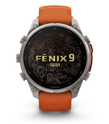 Garmin Fenix 9 Pro AMOLED 47mm, inReach, Titanium Autumn Orange/Spark Orange