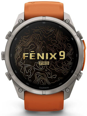 Garmin Fenix 9 Pro AMOLED 51mm, inReach, Titanium Autumn Orange/Spark Orange