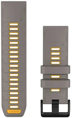 Silikonový řemínek Garmin 26mm, Silver Gray/Yellow Flare, QuickFit, 010-14508-02