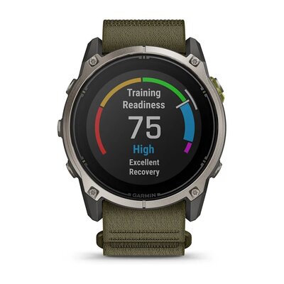(SK) Garmin Enduro 4 Titanium, Dark Olive ComfortFit Nylon Band
