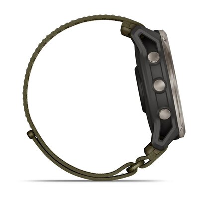 (SK) Garmin Enduro 4 Titanium, Dark Olive ComfortFit Nylon Band