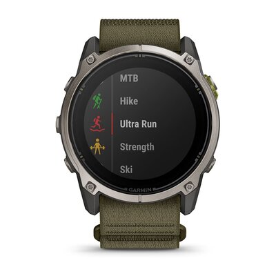 (SK) Garmin Enduro 4 Titanium, Dark Olive ComfortFit Nylon Band