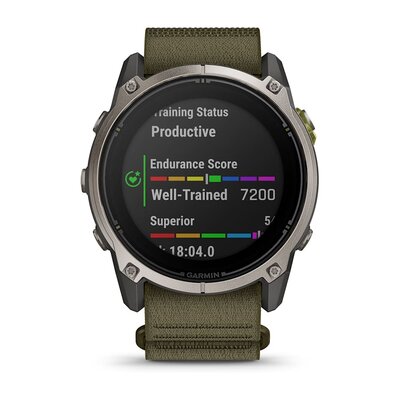 (SK) Garmin Enduro 4 Titanium, Dark Olive ComfortFit Nylon Band