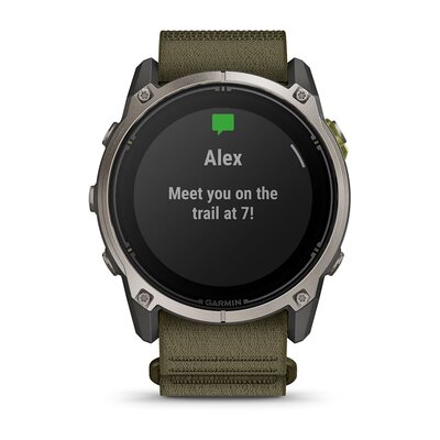 (SK) Garmin Enduro 4 Titanium, Dark Olive ComfortFit Nylon Band