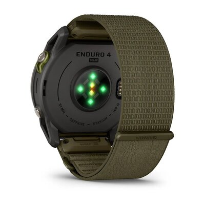 (SK) Garmin Enduro 4 Titanium, Dark Olive ComfortFit Nylon Band