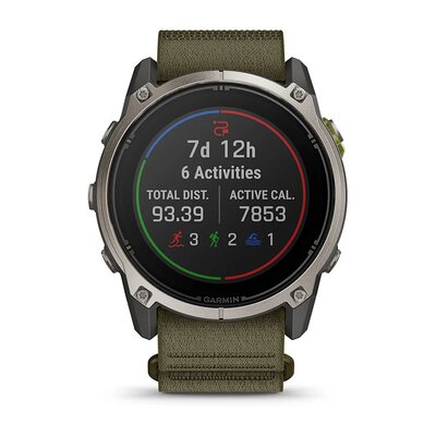 (SK) Garmin Enduro 4 Titanium, Dark Olive ComfortFit Nylon Band