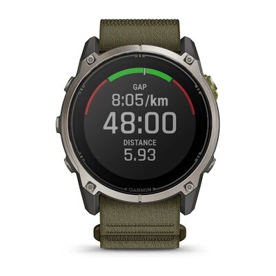 (SK) Garmin Enduro 4 Titanium, Dark Olive ComfortFit Nylon Band