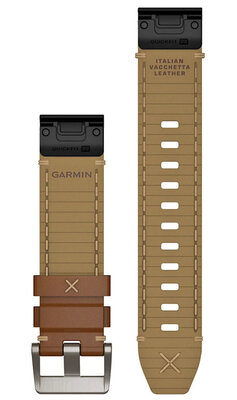 (SK) Kožený remienok Garmin 22mm (pre MARQ 3), Brown, QuickFit, 010-14554-11