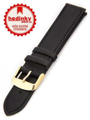 Pánsky kožený čierny remienok k hodinkám W-405-AG