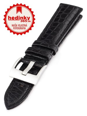 Unisex čierny remienok k hodinkám z krokodílí koža Condor 667.01RW