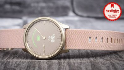 Garmin Vívomove 3 Style, Light Gold / Pink Nylon Band
