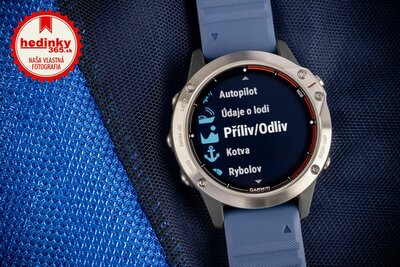 Garmin Quatix 6 PRO Glass Silver/Blue Band