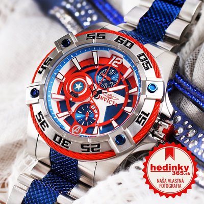 Invicta Marvel Lady Quartz 44mm 27018 Captain America Limited Edition 4000pcs