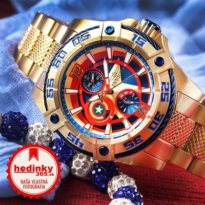 Invicta Marvel Lady Quartz 44mm 27019 Captain America Limited Edition 4000pcs