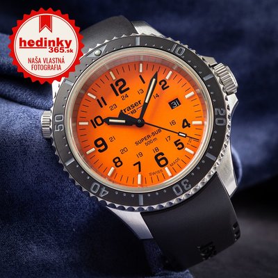 Traser P67 SuperSub Orange na pryžovém řemenu