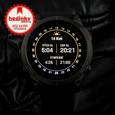 Garmin Epix 2 Sapphire, Titan Black / Black Silicone Band