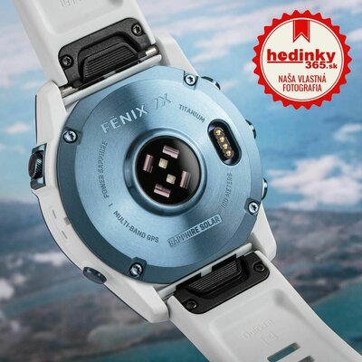 Garmin Fenix 7X Sapphire Solar Blue DLC Titanium / White Band