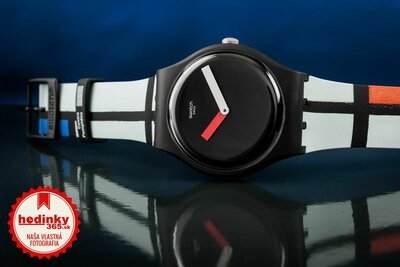 Swatch x Centre Pompidou, Red, Blue and White, by Piet Mondrian SUOZ344