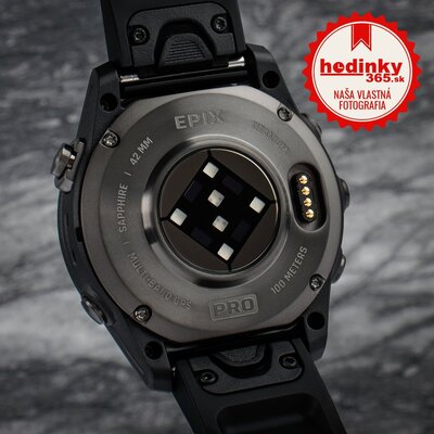 Garmin Epix Pro (Gen 2) Sapphire 42mm Carbon Gray DLC Titanium / Black Silicone Band