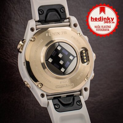 (SK) Garmin Fenix 7S Pro Sapphire Solar Soft Gold / Light Sand Silicone Band