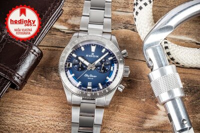 Edox SkyDiver Chronograph Quartz 10116-3-buidn Limited Edition 1000pcs ( + náhradný remienok )