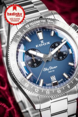Edox SkyDiver Chronograph Quartz 10116-3-buidn Limited Edition 1000pcs ( + náhradný remienok )