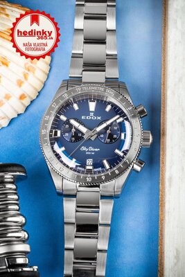 Edox SkyDiver Chronograph Quartz 10116-3-buidn Limited Edition 1000pcs ( + náhradný remienok )