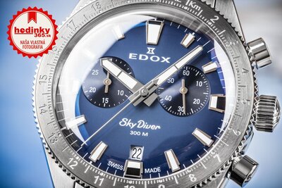 Edox SkyDiver Chronograph Quartz 10116-3-buidn Limited Edition 1000pcs ( + náhradný remienok )