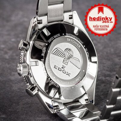 Edox SkyDiver Chronograph Quartz 10116-3-buidn Limited Edition 1000pcs ( + náhradný remienok )